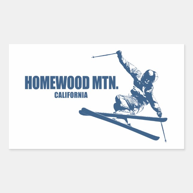 Homewood Mountain Resort California Skier Rectangular Sticker (Front)