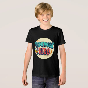 Homework Hero: Fun & Inspiring Back-to-School Kids Tri-Blend Shirt