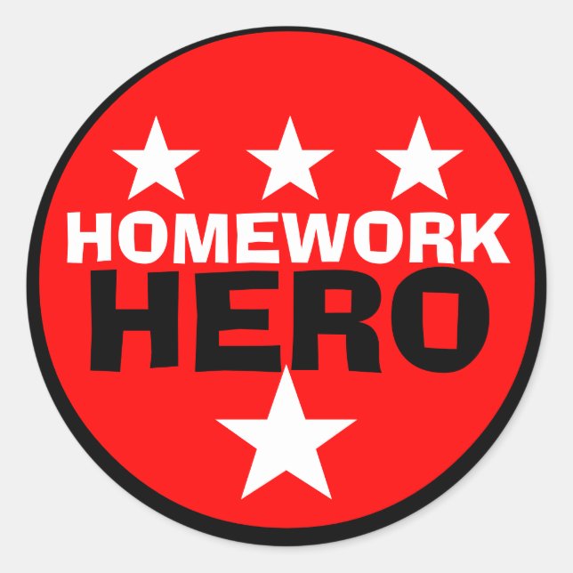 Homework Hero School Sticker (Front)