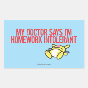 Homework Intollerant Rectangular Sticker