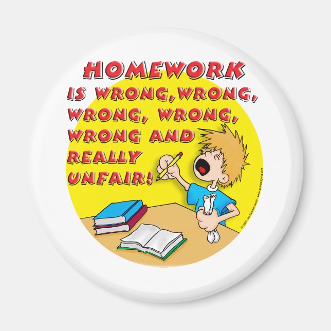 Homework is wrong! (boy) magnet (Front)