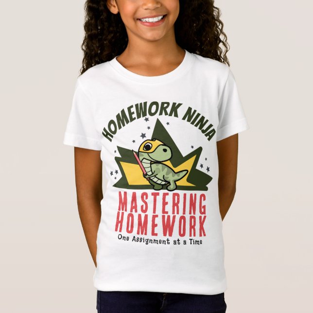 Homework Ninja: Mastering Homework T-Shirt (Front)