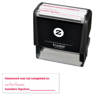 Homework Not Completed Guardian Signature Teacher Self-inking Stamp