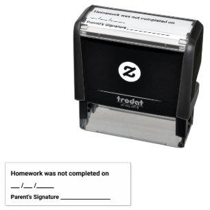 Homework Not Completed Parent Signature Teacher Self-inking Stamp