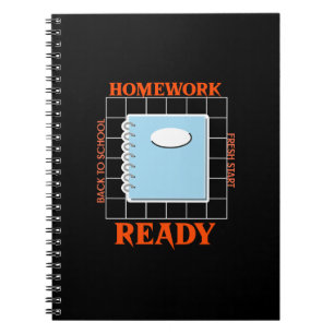 Homework Ready Back to School Fresh Start School  Notebook
