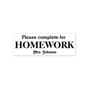 Homework Stamp Personalised with Teacher's Name