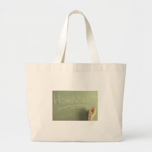Homework Teacher Gift Idea Bookbag Large Tote Bag