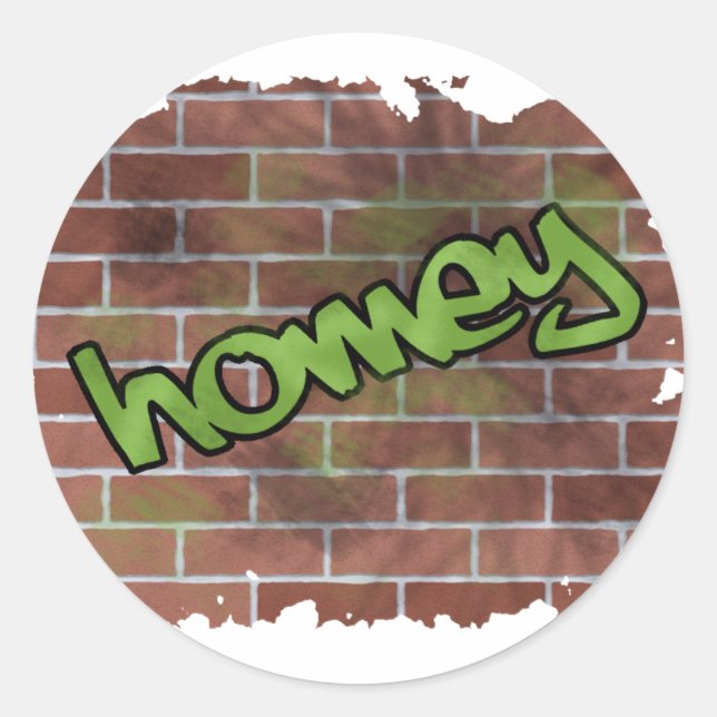 homey graffiti  design  classic round sticker (Front)