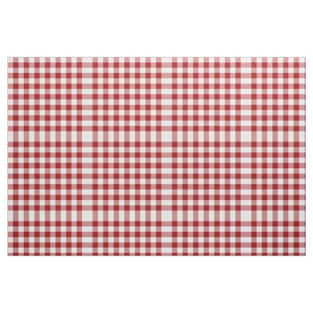 Homey Red and White Gingham Block Pattern Fabric (Fat Quarter)