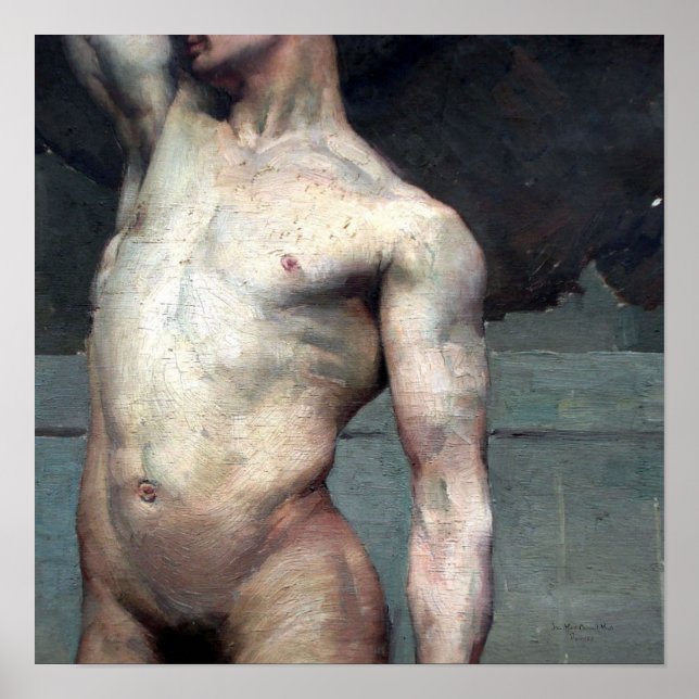 Homme nu académique 19ème poster (Front)