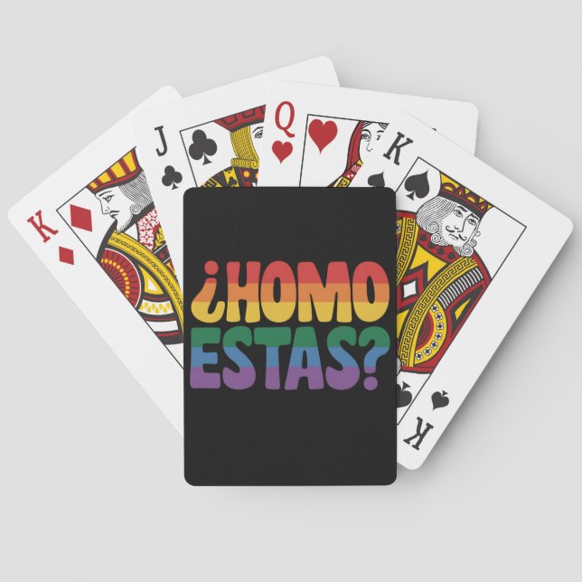 Homo Estas Funny Spanish Mexican Gay Ally LGBTQ Playing Cards (Back)