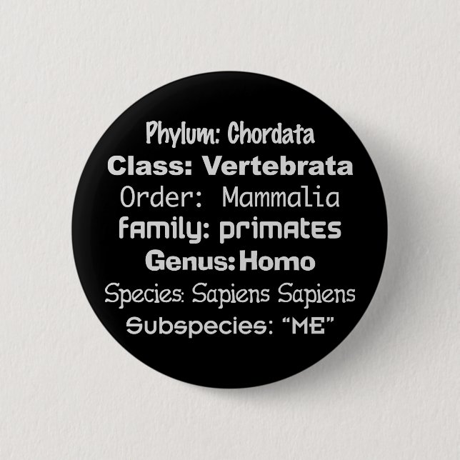 Homo Sapiens 6 Cm Round Badge (Front)
