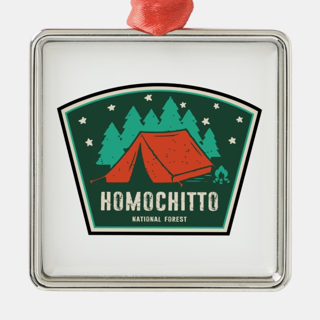 Homochitto National Forest Mississippi Camping Metal Tree Decoration (Front)