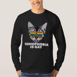 Homophobia Is Gay Vintage Cat Gay Pride T-Shirt