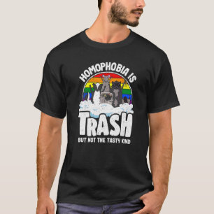Homophobia Is Trash Gay Pride Racoon Opossum Ally T-Shirt