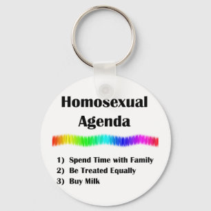 Homosexual Agenda Key Ring