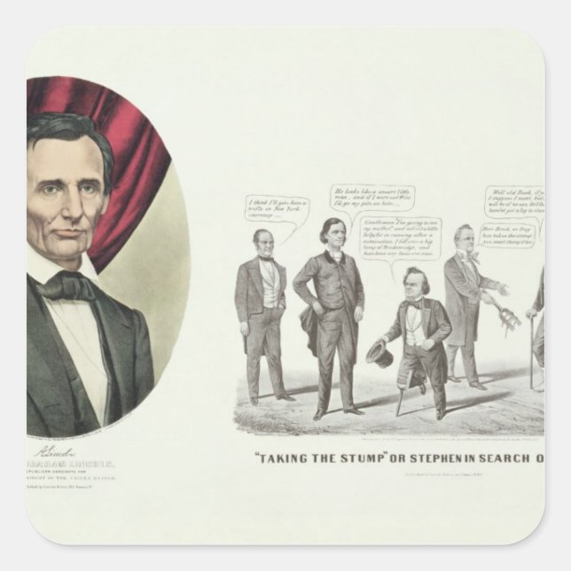Hon. Abraham Lincoln Square Sticker (Front)