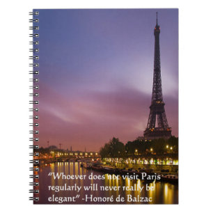 Hon de Balzac On Paris France Spiral Notebook
