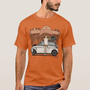 Honda N600 Rally Kei Car With Asahi Penta Girl fri T-Shirt