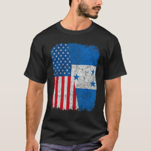 Honduran American Flag Half USA Honduras Root Prou T-Shirt