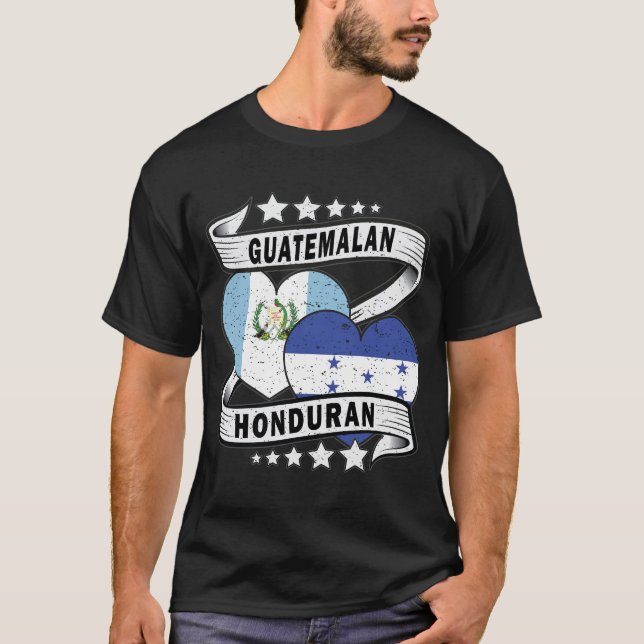 Honduran And Guatemalan Flag T-Shirt (Front)