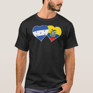 Honduran Ecuadorian Flag Love Honduras Ecuador Hea T-Shirt