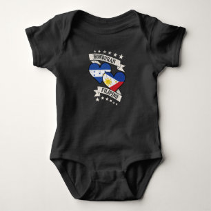Honduran Filipino Heart Flags Honduras Philippines Baby Bodysuit
