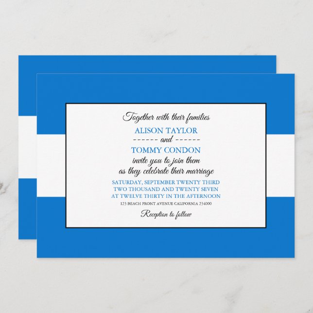 Honduran Flag, Flag of Honduras Wedding Invitation (Front/Back)