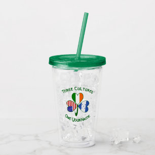 Honduran Irish American Flag Shamrock Personalised Acrylic Tumbler