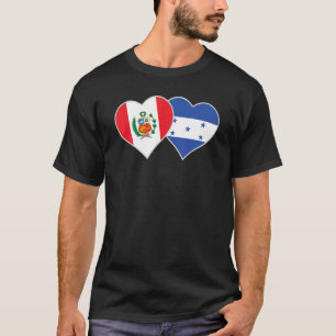 Honduran Peruvian Flag Love Honduras Peru Heart T-Shirt