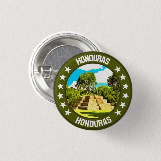 Honduras                                           3 cm round badge (Front & Back)