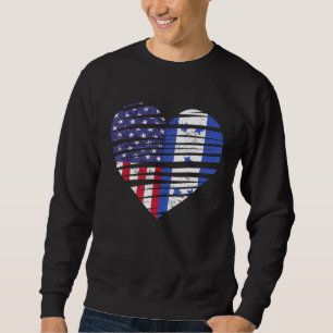 Honduras American Grown Heart USA Patriot Heritage Sweatshirt