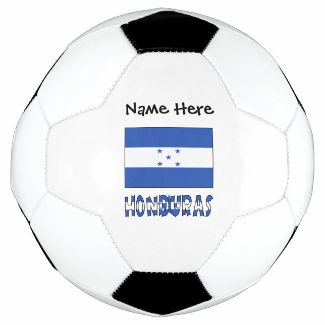 Honduras and Honduran Flag with Your Name Soccer B Ball (Front)