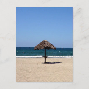 honduras beach umbrella postcard
