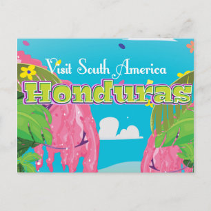 honduras Cartoon Travel print. Postcard