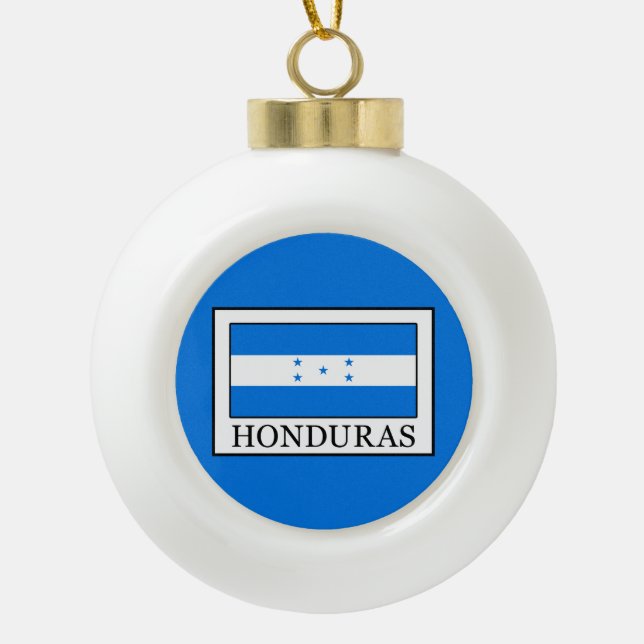 Honduras Ceramic Ball Christmas Ornament (Front)