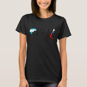 Honduras Chile Flag Honduran Chilean Heartbeat T-Shirt