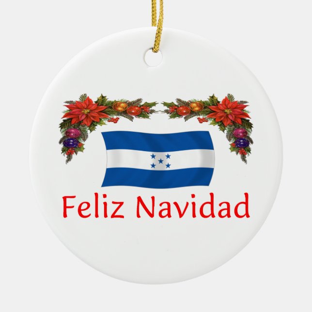 Honduras Christmas Ceramic Tree Decoration (Front)