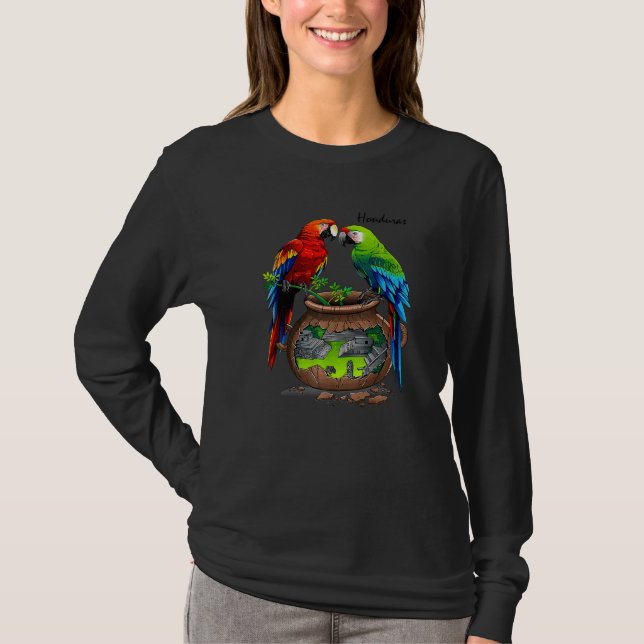 Honduras Copan maya loros T-Shirt (Front)