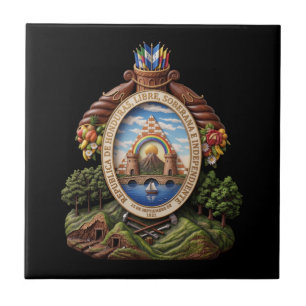 Honduras country coat arms symbol emblem flag tile