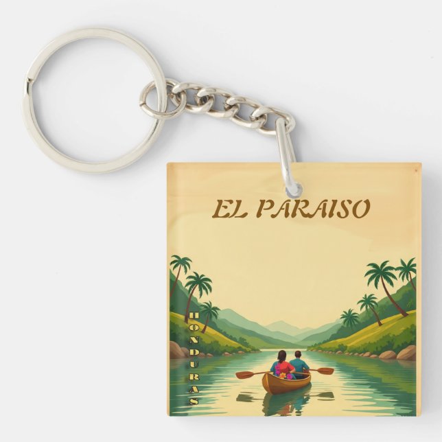  Honduras EL PARAISO Retro poster Key Ring (Front)