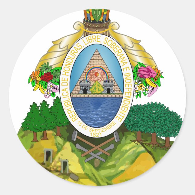 honduras emblem classic round sticker (Front)