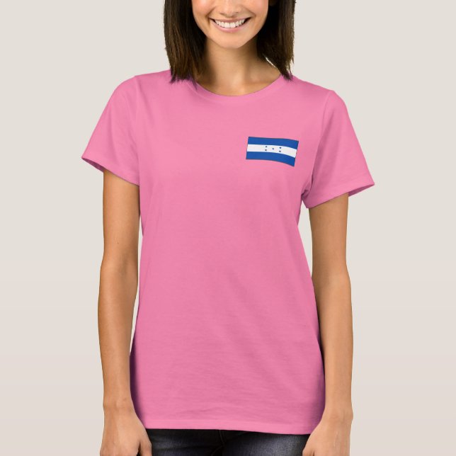 Honduras Flag and Map dk T-Shirt (Front)