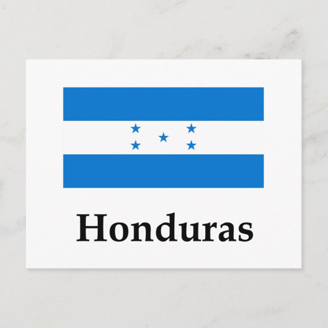 Honduras Flag And Name Postcard (Front)
