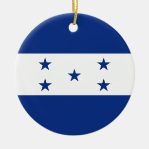 Honduras flag ceramic tree decoration