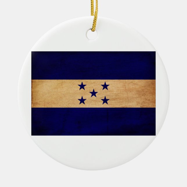 Honduras Flag Ceramic Tree Decoration (Front)