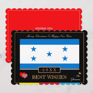 Honduras Flag & Happy New Year/Best Wishes Card