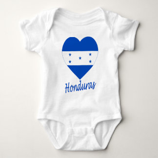 Honduras Flag Heart Baby Bodysuit