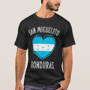 Honduras Flag Heart San Miguelito City T-Shirt