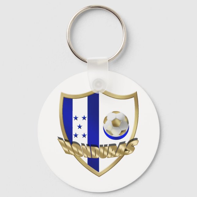 Honduras flag logo emblem La Catrachos Shield Key Ring (Front)